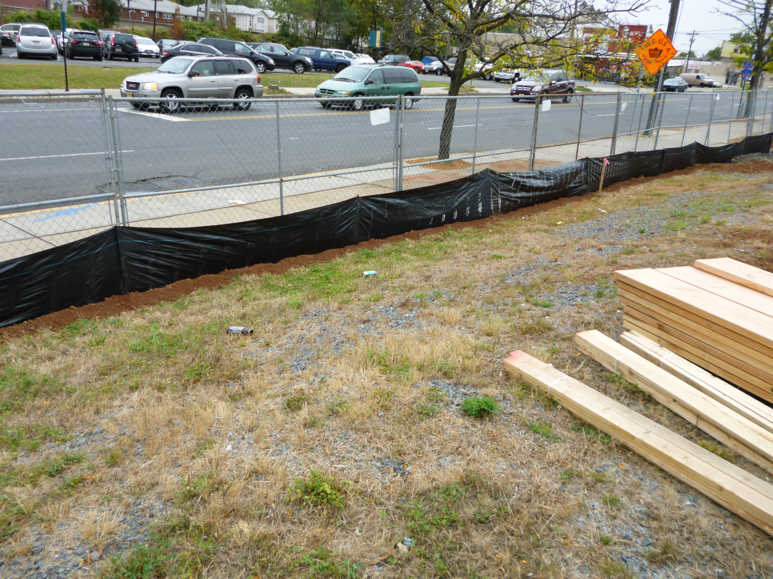 Silt Fence Along South Property Line – Union County Improvement Authority